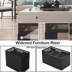 Bed Risers 5 inch, Oversized Extra Wide Bed Frame Risers, 11000lbs Heavy Duty Couch Risers, L Shape Wide Opening Furniture Risers for Bed, Couch, Desk, Chair, Soft, Platform, Dorm