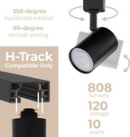 Amped Collection 3-Light 48in Field Cuttable LED Track Lighting Kit with 3 LED 3000K Warm White Track Heads, 4ft Track, End Caps, Floating Feed in Black Finish