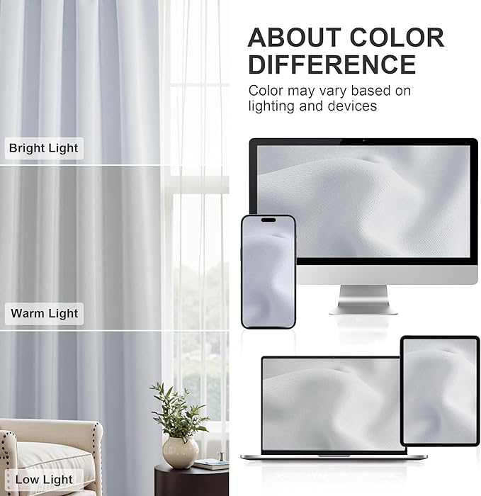 PONY DANCE Short Window Curtains for Kitchen 24 inch Long, 2 Panels Set Half Window Drapes for Bedroom Basement, Blackout Small Curtains for Travel Trailers, Width 34 x Length 24 inches, Greyish White