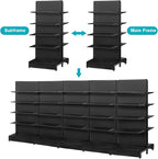 Pegboard Display Stand, Gondola Shelf Display for Convenient Grocery Office Supply or Liquor Stores, Standing Pegboard Display Two Sides Peg Board Panels, 20 Hooks, No Including 8 Shelves