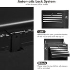 Goplus Tool Chest, 3-in-1 Rolling 6 Drawers Tool Cabinet with Detachable Top Toolbox, Middle Tool Storage, Universal Lockable Wheels, Protective Liner, Auto Lock, Metal Tool Box for Garage Workshop