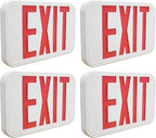LIT-PaTH LED EXIT Sign, Emergency light with Double Face and Back Up Batteries- US Standard Red Letter Exit Lighting, UL 924 and CEC Qualified, 120-277 Voltage, 4-Pack