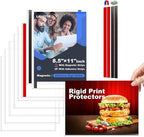 30 Pack 8.5'' x 11'' Inch Magnetic Sign Holders, Rigid Print Protectors, Paper Holder With Adhesive Tape, Plastic Document Holder For Posters Letter Paper Picture, Wall Mount Magnetic Frame for Refrigerator Window, Door, Home, Office, and Store