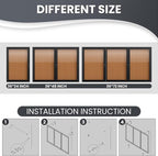 72"x36" Lockable Enclosed Bulletin Board, Outdoor Cork Weather-Resistant Aluminum Frame Notice Board, Wall Mounted Display Case Acrylic Doors for School,Office,Black Frame w/Cork