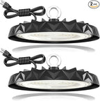 2Pack UFO LED High Bay Lights 150W,19500LM,6000K Daylight,Energy Efficient Commercial Warehouse Shop Light with 5ft Power Cord,AC100-277V