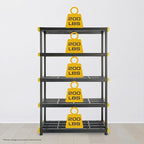 CX Black & Yellow, 5-Tier Heavy Duty Plastic Storage Shelving Unit, 200lbs/shelf (72”H x 48”W x 20”D), for Garage Storage, Warehouse & Basement Use, Modular Rack