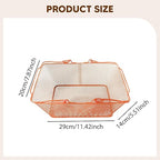 Shopping Basket Wire Portable Multipurpose Vegetables Fruit Storage with Handles for Garden Retail Store Pantry, Orange