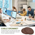PATIKIL Desk Grommet 2-3/8", 4 Pcs Round Cable Grommet Cord Hole Cover with Adhesive Tape Flexible Table Wire Organizer for Office Home Table Countertop, Deep Brown
