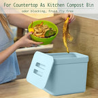 LALASTAR Kitchen Compost Bin, Hanging Trash Can with Lid for Kitchen Cabinet Door, Under Sink, Wall Mounted Waste Bin for Bathroom, 1.8 Gallon, Blue