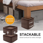 Bed Risers, Elevation up 3 inch, Heavy Duty Couch Risers 6000lbs, Stackable 3/6 / 9 inch Bed Furniture Risers Fits 5.5X5.5 inch Legs for College, Dorm, Couches, Tables, Desks, Set of 4
