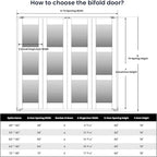 Bifold Doors for 48" x 80" Opening, 3-lite Tempered Frosted Glass Closet Folding Doors with Hardware kit Included, Easy Assembly, White