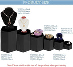Jetec Hexagonal Jewelry Display Risers Hexagonal Market Display Risers Stands Acrylic Showcase Acrylic Stand for Jewelry Model Figures Decoration, 6 Sizes(Black,24 Pieces)