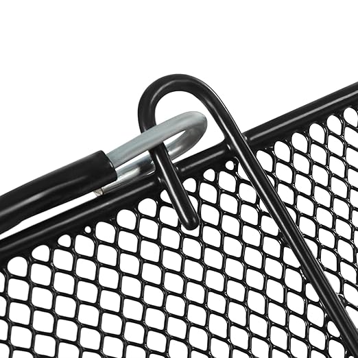 12-Pack 5Gal Shopping Baskets, Metal Shopping Baskets, Black Galvanized Iron Frame Shopping Baskets with Foldable Handles, Multi-Use Storage Basket for Supermarket/Retail Store/Home Storage