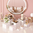 Large 8 Pcs White Acrylic Boxes for Display as Buffet Risers and Stands, Food Risers for Party, Table, including 10", 9", 8", 7", 6", 5", 4", 3" (Large, 8Pcs, White)