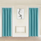 JIUZHEN 80 Inch Length Door Curtains for Doorway Privacy Insulated Blackout Curtains with Tiebacks Rod Pocket Room Divider Curtain Cover for Bedroom Closet Door, Set of 2, 42 x 80 Inch, Turquoise