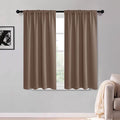 KGORGE Room Darkening Curtains 54 inch Length, Privacy Thermal Insulation Energy Saving Noise Reducing Small Window Treatments for Nusery Office, Back Tab Rod Pocket, W52 x L54, Mocha, 2 Panels
