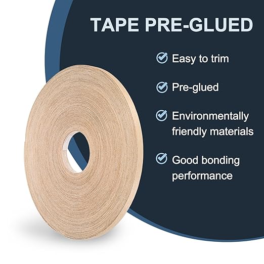 PATIKIL Red Oak Edge Banding, 1/2 Inch x 250 ft Wood Veneer Tape Pre-glued Flexible Plywood Edge Banding with Hot Melt Adhesive for Furniture Restoration