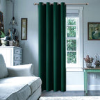 ChrisDowa Grommet Blackout Curtains for Bedroom - Thermal Insulated Room Darkening Curtains for Living Room (1 Panel Set, Forest Green,52W x 72L)