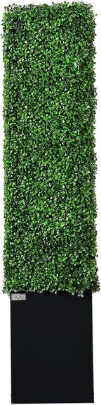 AGPL Artificial Hedge Wall with Black Stainless Steel Base, Outdoor and Indoor Backdrop Divider Privacy Screen and Decorative Wall for Patio, Balcony, Restaurant, Various Events 48" W*12" D*64" H