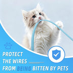 Automotive Wire Loom Tubing, Split Braided Cord Protectors from Pets No Chew, Flexible Cable Sleeve Cable Management for TV/Computer/Electric Wires (Sky Blue, 3/8"-25ft)
