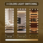 Kosmonia 66x22 Hollywood Full Length Mirror with Light, 22 Dimmable Bulbs & 3 Color Smart Touch Control, Distortion Free, Tempered Glass & Shatter Proof Film, Safe Full Body Mirrors with Stand