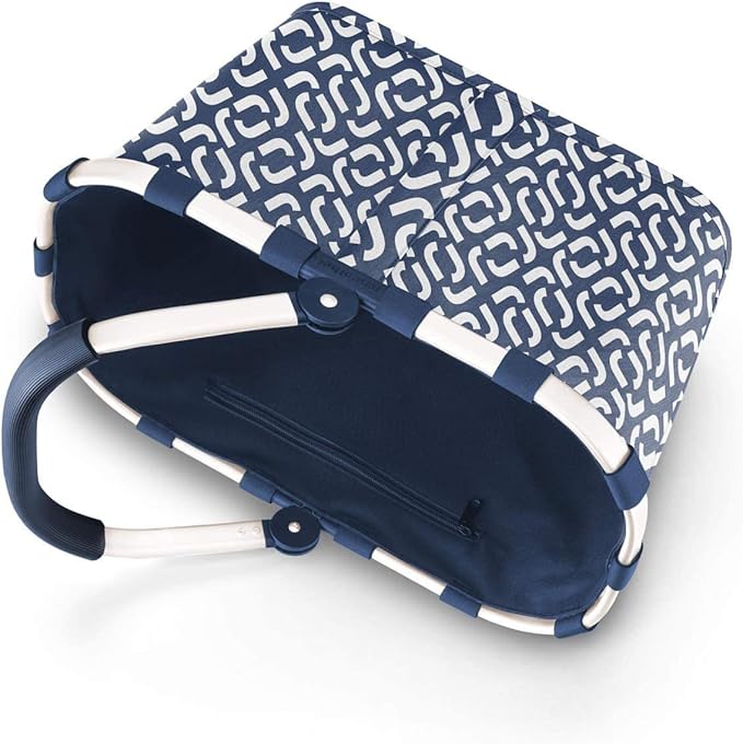 reisenthel carrybag signature navy- Sturdy shopping basket with plenty of storage space and practical inner pocket - Elegant and water-repellent design