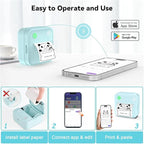 Label Maker Machine - Portable Bluetooth Mini Label Printer - Smartphone Handheld Thermal Sticker Small Labeler Multiple Templates Font Icon Inkless Custom Label for Home Kids School Items