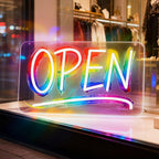 Open Signs for Business, LED Neon Open Sign Lighted Open Lights for Business Window Door Wall Hanging Coffee Snack Bar Restaurant Barbershop Retails Store Shop, USB Power & Dimmab