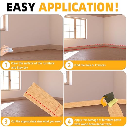 GSCIT Club Wood Grain Repair Tape, 2.4 inch X 100ft Self Adhesive Maple Grain Repair Patch for Tables, Chairs, Baseboards, Doors, Windows, Floors, Handicraft DIY.