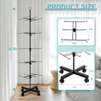 Retail Display Stand Rotating Display Rack 5 Tier Spinning Display Stand for Craft Shows, Jewelry, Keychain, Earring Adjustable Height Retail Display Racks (5-Tier Black)