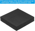 PATIKIL Rubber Anti-Vibration Pads, 4 Pcs Square Vibration Isolation Mats 3.94" x 3.94" x 0.8" for HVAC, Air Conditioner, Air Compressor, Washer, Dryer, Black