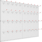 TORACK Metal Pegboard Panels and Hooks for Garage, Workbench, Shop, Shed Tool Organizer Peg Board with 1/8" & 1/4" Holes, Modular Wall-Mounted Pegboard with Pegboard Hooks(Light-Grey)