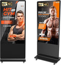 32/43/55/65 Inch Digital Signage Display, LCD Screen Advertising Display Kiosk Interactive Totem Floor Standing Auto AD Player with USB/HDMI/WiFi Android OS (65'' Non-Touch)
