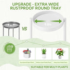 iDavosic.ly 4 Tier Large Plant Stand Indoor, 10 Inch Wide Tall Corner Metal Plant Stands Outdoor for Multiple Plants, Folding Tiered Flower Display Holder Rack Shelf, White