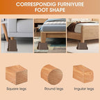 Bed Risers 2 inch, 3 inch, 4 inch, 6 inch or 8 inch Heavy Duty Furniture Risers, Up to 6000 Lbs L Shaped Design Bed Lifts Blocks for Couch Desk Sofa Table (Dark Brown 4 Pack, 3 Inch)