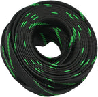 30ft PET Expandable Sleeving Wire Cable Sleeve (2/5", Green&Black)