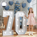 Marquee Numbers 3 Feet Tall Big Light Up Numbers 70th Birthday Decorations Women Men White Anniversary Party Decor Large Cardboard Prop Backdrop Sign 70