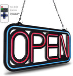 Open Signs for Business,32x16 inch Large Bright Open Sign Neon Led Lighted,Remote Control & Flashing Mode for Window Door Bar Coffee Salon Store,ON/OFF Switch B/Y