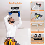 LED Square Recessed Lighting, 24W Adjustable Downlight, Aluminum Recessed Ceiling Light with junction Box, 5 CCT 2700K-6000K, TRIAC Dimming Rotation Spotlight for Living Room Bedroom Hallway Kitchen