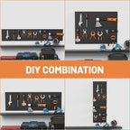 Ultrawall Metal Peg Board Panels with Hooks, Pegboard Wall Tool Organizer for Garage, 74pcs Peg Board with Accessories, 16"X12"