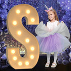 Marquee Light Up Letters, 4FT Marquee Letters, Large Light Up Letter for Party Decor, Mosaic Balloon Frame, Cardboard Letter for Birthday Wedding Engagement Party Decorations, Giant Letter S