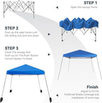 PHI VILLA 12x12 Slant Leg UV Block Sun Shade Canopy with Hardware Kits, Shade for Patio Outdoor Garden Events, Blue