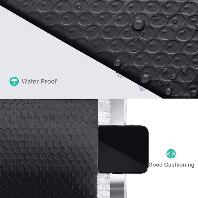 GSSSUSA Bubble Mailers 6x10 Inch 25 Pack Padded Envelopes Usable Size 6x9 Inch Shipping Envelopes Self Seal Small Packaging Shipping Bags for Mailing Jewelry, Small Business, Black