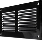 Repa Market 2-Pack 8x4 Inch Air Vent Cover/Black Galvanized Steel Louvered Grill Cover with Mesh Screen/Wall or Ceiling Vent/Durable Flush Mount HVAC Register for Indoor and Outdoor Ventilation