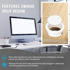 2" Spring Desk Grommet, JTemgle Plastic Cable Hole Cover with Hole Saw Computer Table Cord Wire Organizer Caps Desktop Cord Management for Home Office TV Stands Tabletops - White, 13 Pcs