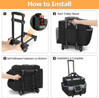 Large Rolling Cleaning Caddy with Detachable Trolley & Lid, Cleaning Cart on Wheels with Shoulder Strap & Handles, Cleaning Supplies Organizer with Multi Pockets for Cleaning Tools Storage