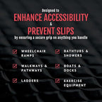 CATTONGUE GRIPS Non-Abrasive Grip Tape Wrap - 2” Thick Heavy-Duty, Waterproof Anti-Slip Tape for Wrapping Tools, Bats, Gym Equipment - Indoor & Outdoor Anti-Slip Solution (Black, 2-Pack)