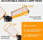 LUTEC 【Upgraded】 6290Pro 15000 Lumen 105 Watt Dual-Head LED Work Light with Telescoping Tripod, Work Light with Stand Rotating Waterproof Lamps and 8 Ft 3-Prong Power Cord