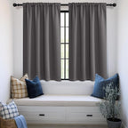 KGORGE Black Out Curtains 54 inch Long for Bedroom, Privacy Blackout Room Darkening Noise Reducing Window Drapes for Kids Room Nursery, Back Tab Rod Pocket, W52 x L54 inches, Grey, 2 Panels