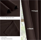 PONY DANCE Blackout Curtain Panels - Light Block Thermal Insulated Curtains with Rod Pocket Home Decoration Energy Saving for Bedroom Living Room, 52 x 72 inches, Chocolate Brown, 2 Panels